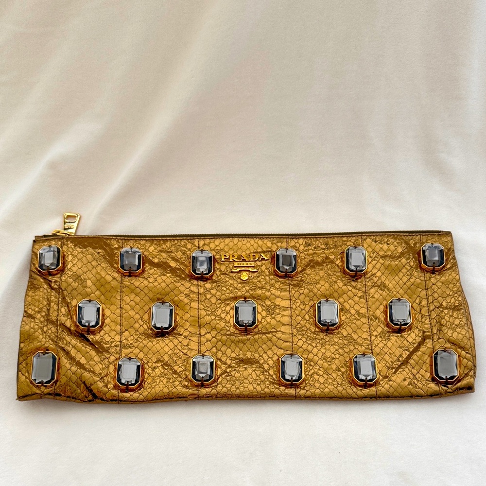 Prada Metallic Gold Clutch